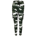 Women's Green Camo Slim Cargo Joggers