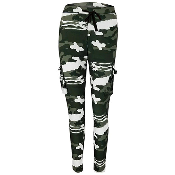 Women's Green Camo Slim Cargo Joggers