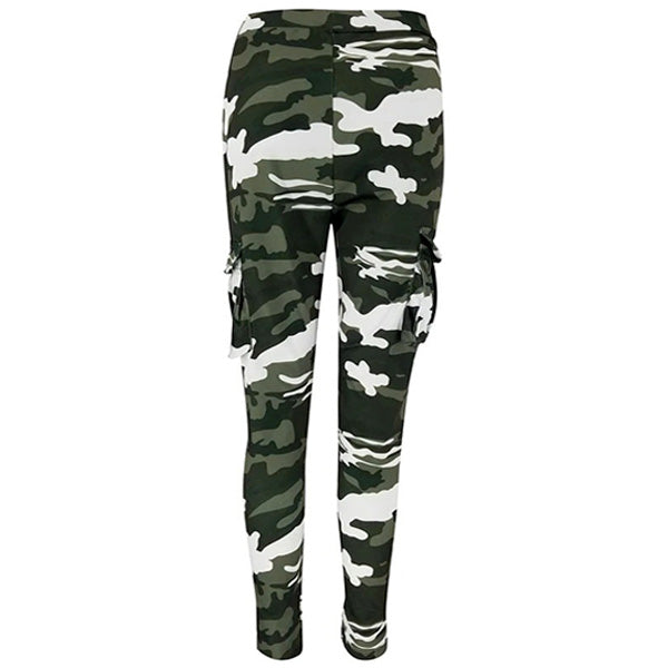 Women's Green Camo Slim Cargo Joggers