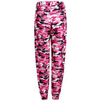 High-Waist Pink Camouflage Cargo Joggers
