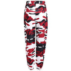 Women's Red White Black Camo Cuffed Pants