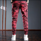 Men's Slim Fit Red Camo Jogger Cargo Pants