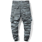 Men's Gray Camouflage Cargo Jogger Pants