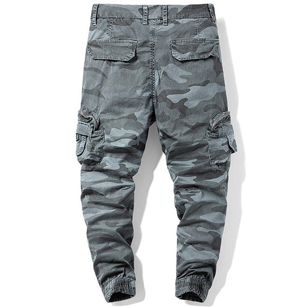 Men's Gray Camouflage Cargo Jogger Pants
