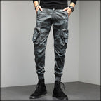 Men's Gray Camouflage Cargo Jogger Pants