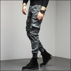 Men's Gray Camouflage Cargo Jogger Pants