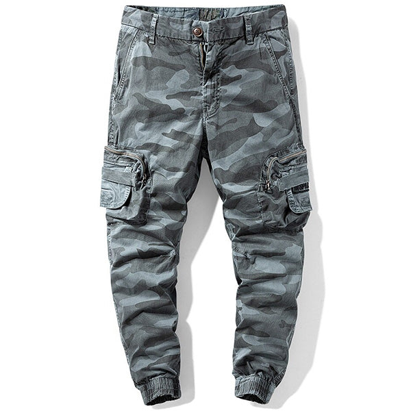 Men's Grey Camouflage Cargo Pants