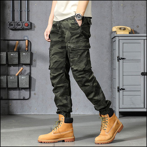 Men's Green Camouflage Cargo Joggers