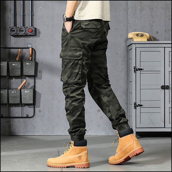 Men's Green Camouflage Cargo Joggers