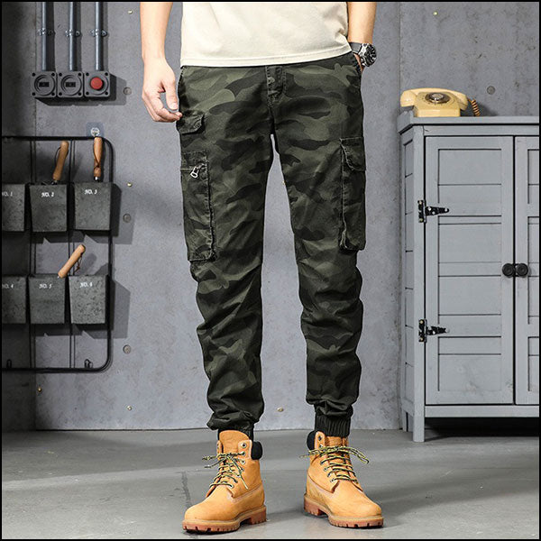 Men's Green Camouflage Cargo Joggers