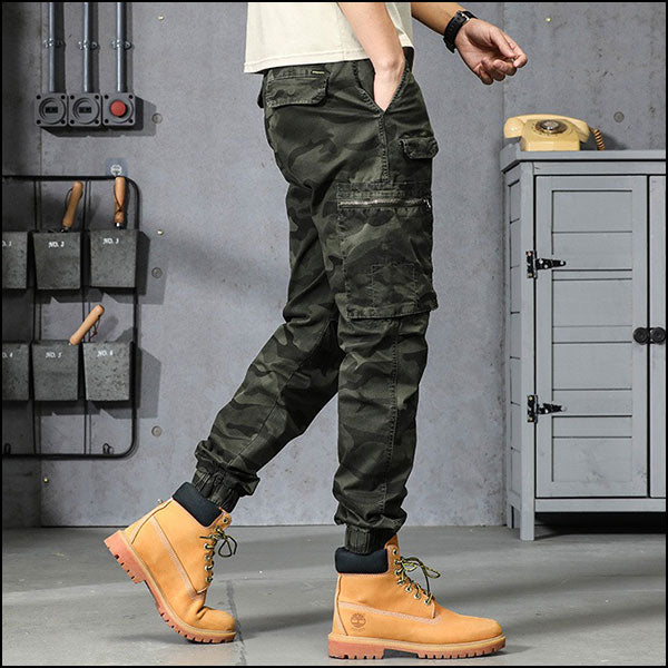 Men's Green Camouflage Cargo Joggers