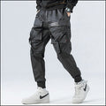 Men's Straight Black Cargo Trousers