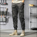 Men's Dark Gray Multi-Pocket Cargo Joggers