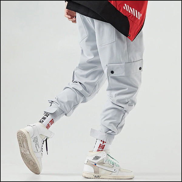 Streetwear Light Gray Cargo Joggers