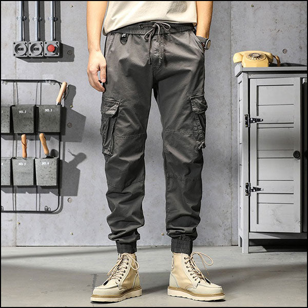 Men's Dark Gray Utility Cargo Jogger Pants