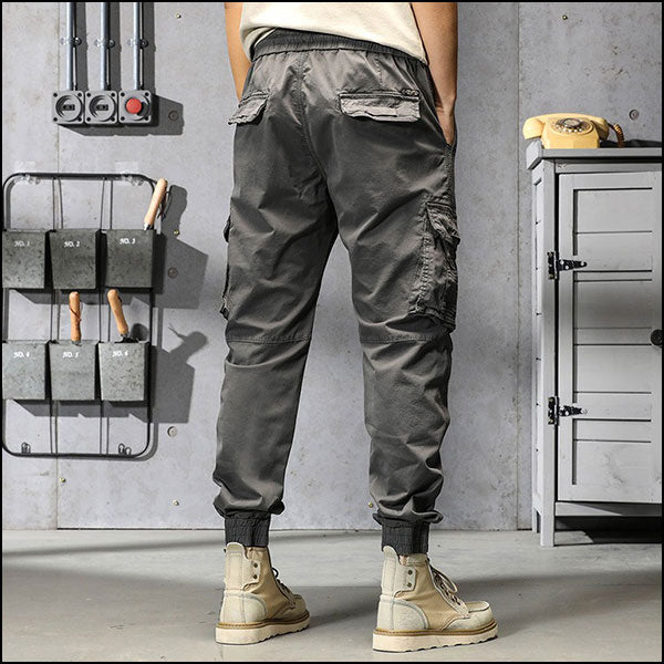 Men's Dark Gray Utility Cargo Jogger Pants