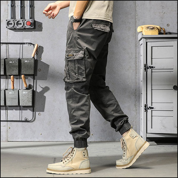 Men's Dark Gray Utility Cargo Jogger Pants