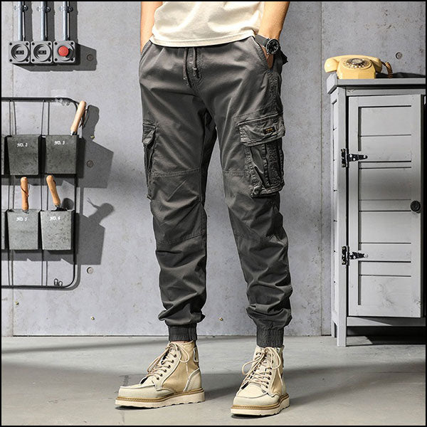 Men's Dark Gray Utility Cargo Jogger Pants