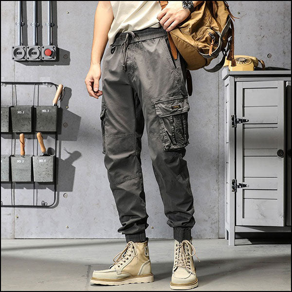 Men's Dark Gray Utility Cargo Jogger Pants