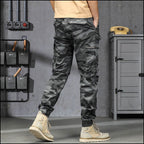 Men's Grey Camouflage Cargo Joggers