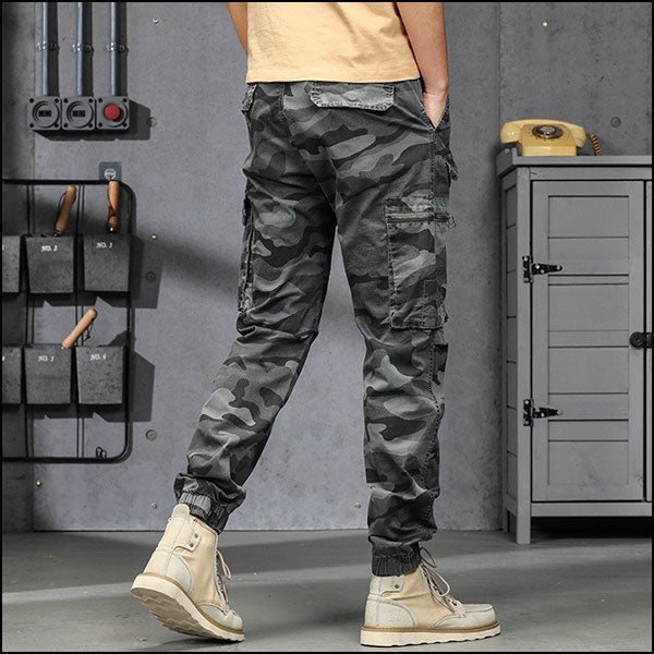Men's Grey Camouflage Cargo Joggers