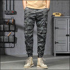 Men's Grey Camouflage Cargo Joggers