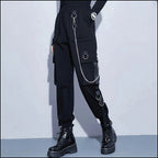 Korean Streetwear Black Cargo Pants