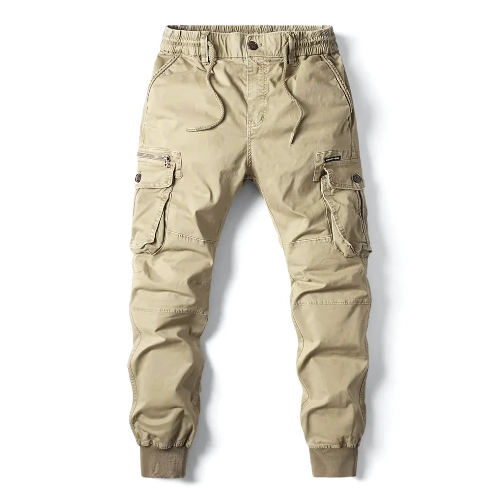 Beige Military Cargo Pants
