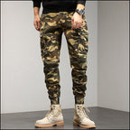Men's Green Camo Streetwear Cargo Joggers