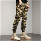 Men's Green Camo Streetwear Cargo Joggers
