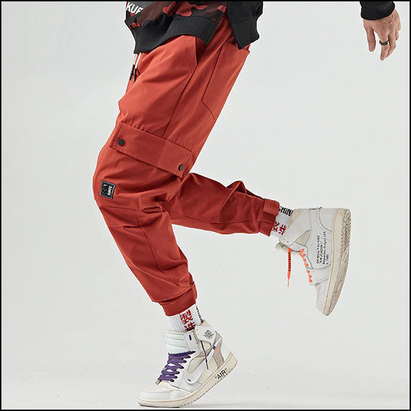 Men's Orange Military Cargo Pants