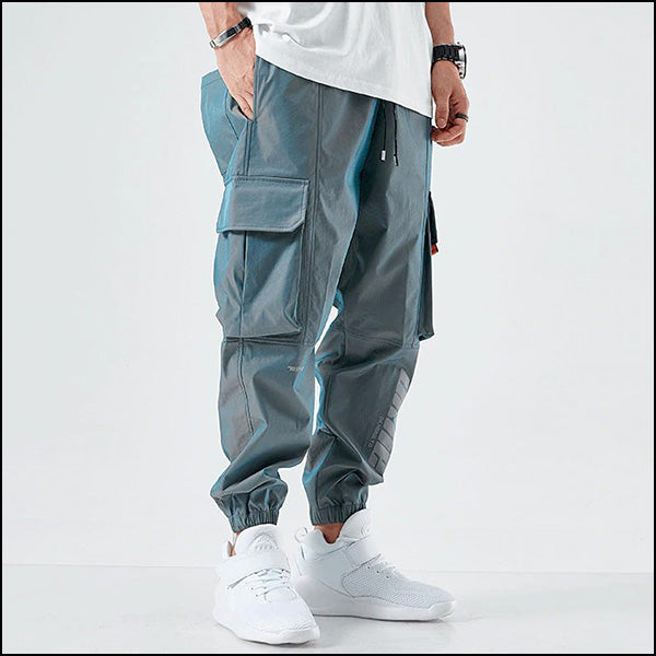 Men's Reflective Techwear Cargo Joggers