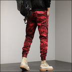 Men's Red Camouflage Cargo Jogger Pants