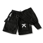 Black Cargo Jogger Pants with Oversized Zippers
