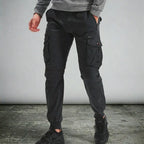 Men's Dark Grey Cargo Jogger Pants with Pockets
