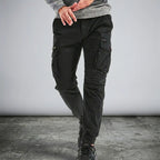 Men's Dark Grey Cargo Jogger Pants with Pockets