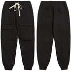 Men's Black Cargo Joggers with Zipper Pocket