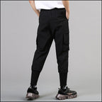 Men's Black Streetwear Cargo Jogger Pants