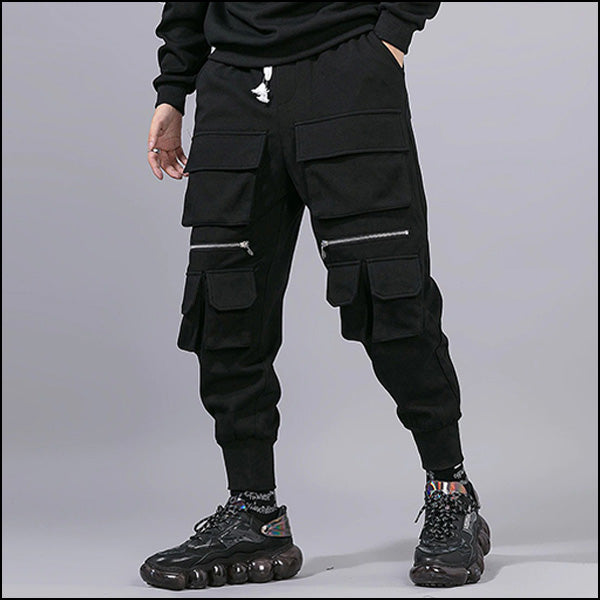 Men's Black Cotton Cargo Pants