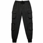 Men's Black Streetwear Cargo Joggers with Pockets