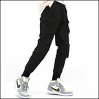 Black Cargo Pants, Straight Cut