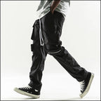Men's Wide Leg Black Cargo Pants
