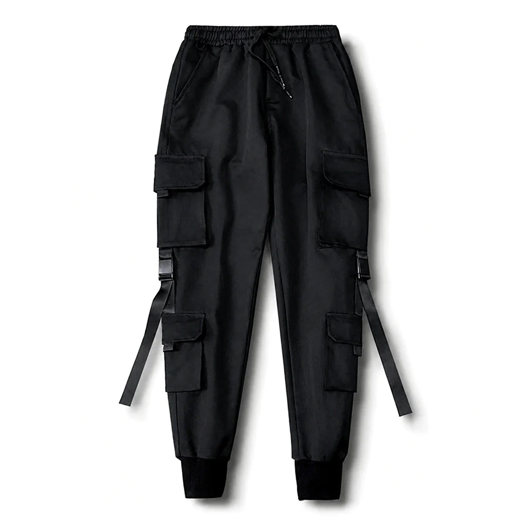 Men's Slim Black Cargo Pants