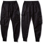 Men's Black Cargo Jogger Pants with Utility Pockets