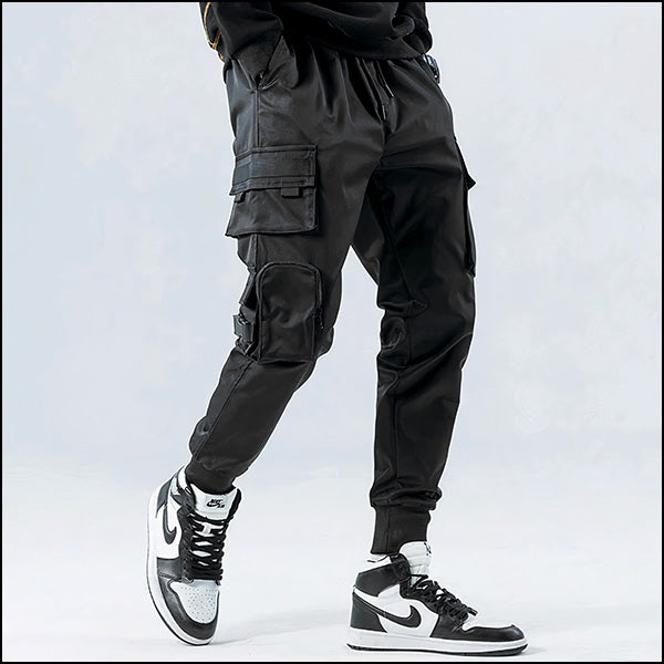 Satin Black Cargo Pants
