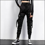 Women's Slim Black Cargo Pants