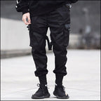Men's Black Techwear Tactical Cargo Joggers