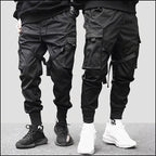 Men's Black Techwear Tactical Cargo Joggers