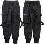 Men's Black Techwear Tactical Cargo Joggers