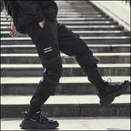 Men's Black Techwear Cargo Jogger Pants